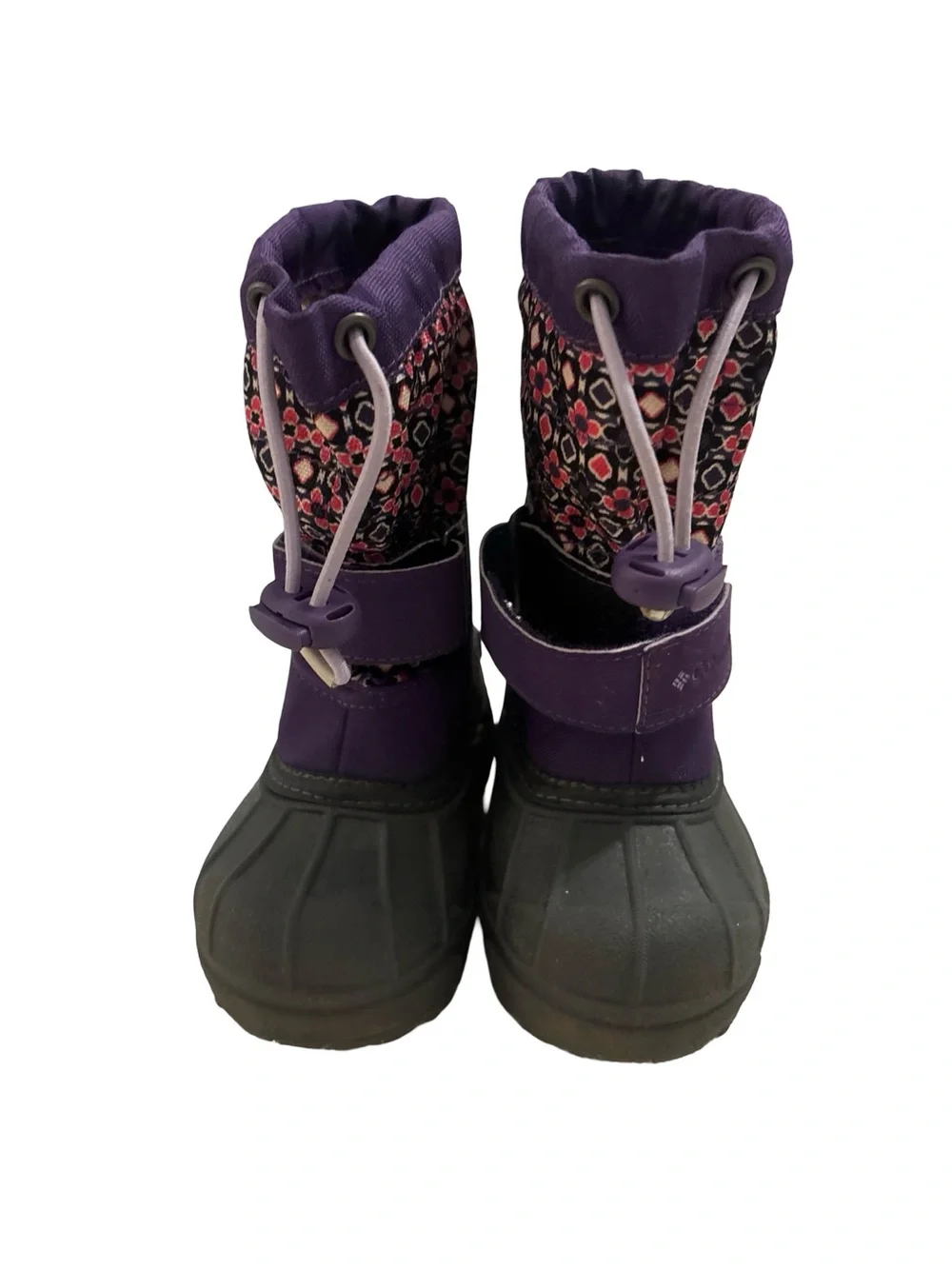 Columbia Toddler Purple Snow Boots with Floral Accent